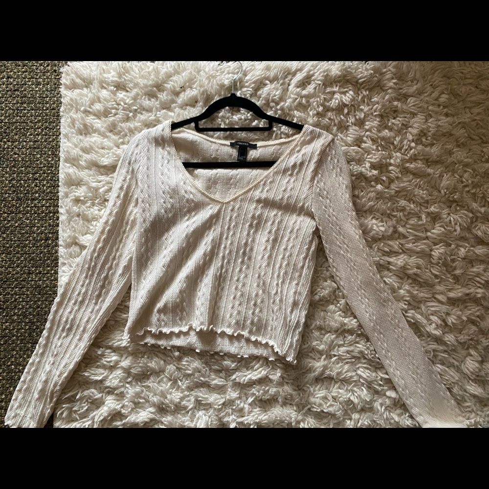 Forever 21 Cabled Knit Long Sleeve Sweater Size S/M